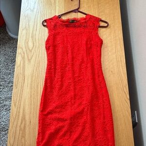 Elegant Red Lace Dress